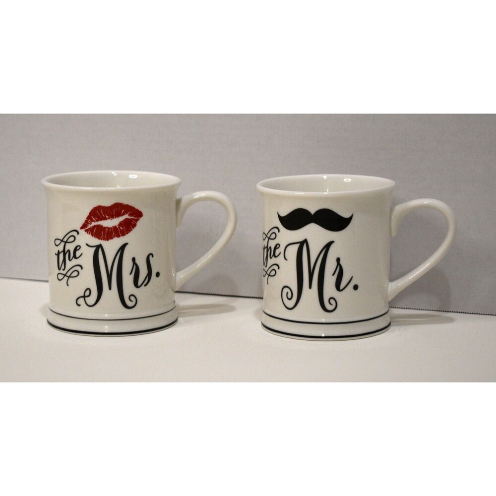 The Mr and Mrs Coffee Mug Set By Home Essentials Wedding Gift Unused